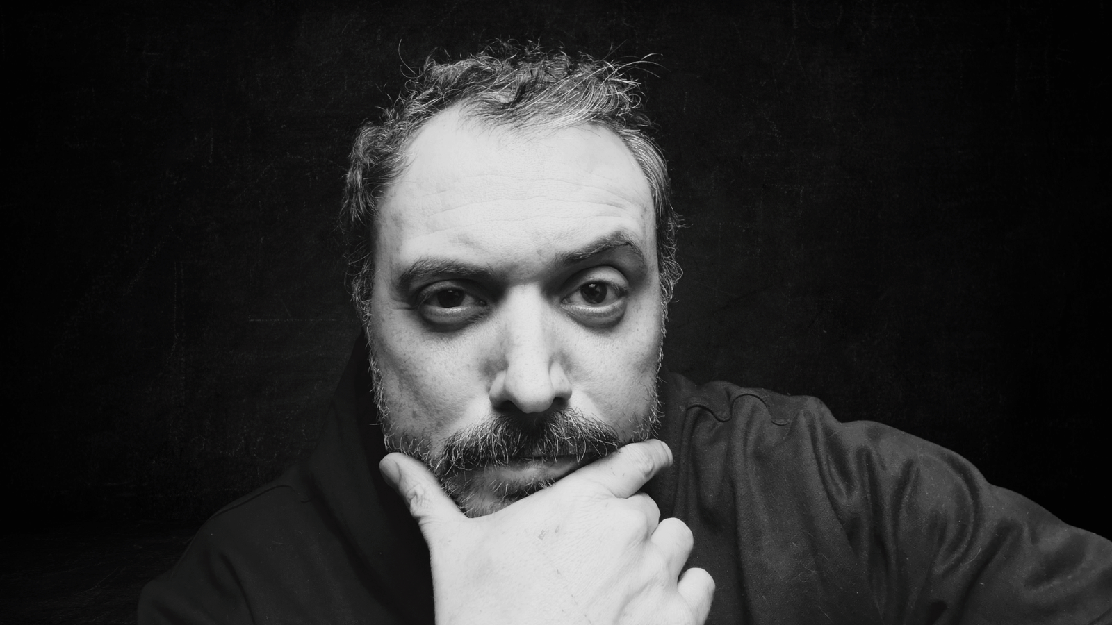 Retrato de Rick em preto e branco